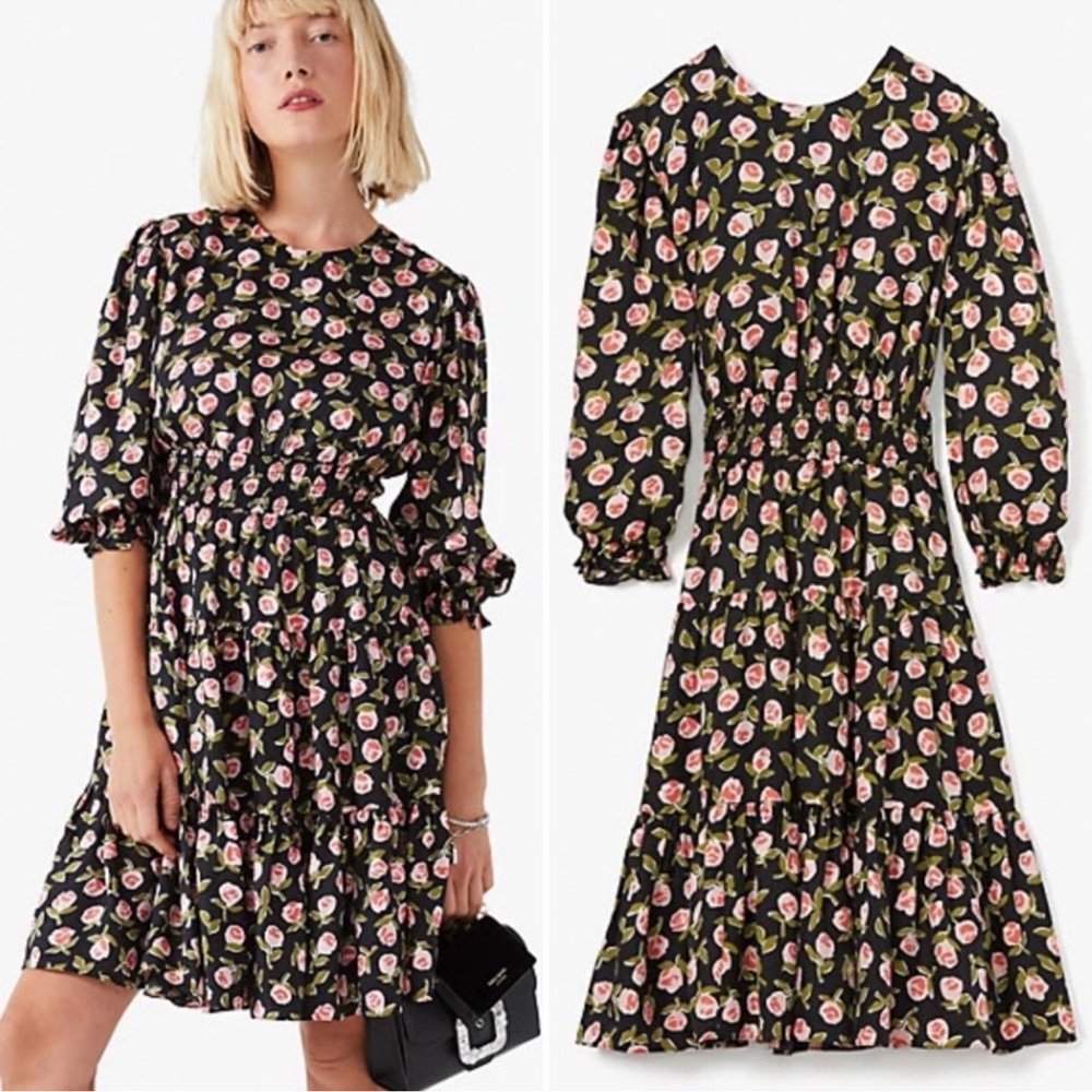 Kate Spade Black Floral Mini Dress